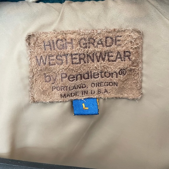 PENDLETON HIGH GRADE WESTERN WEAR Navajo/Southwestern Wool Jacket Sz L - Picture 7 of 8